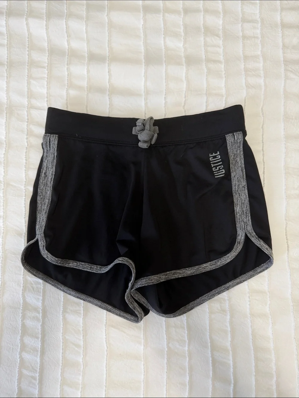 Justice Black Knit Trim Active Shorts